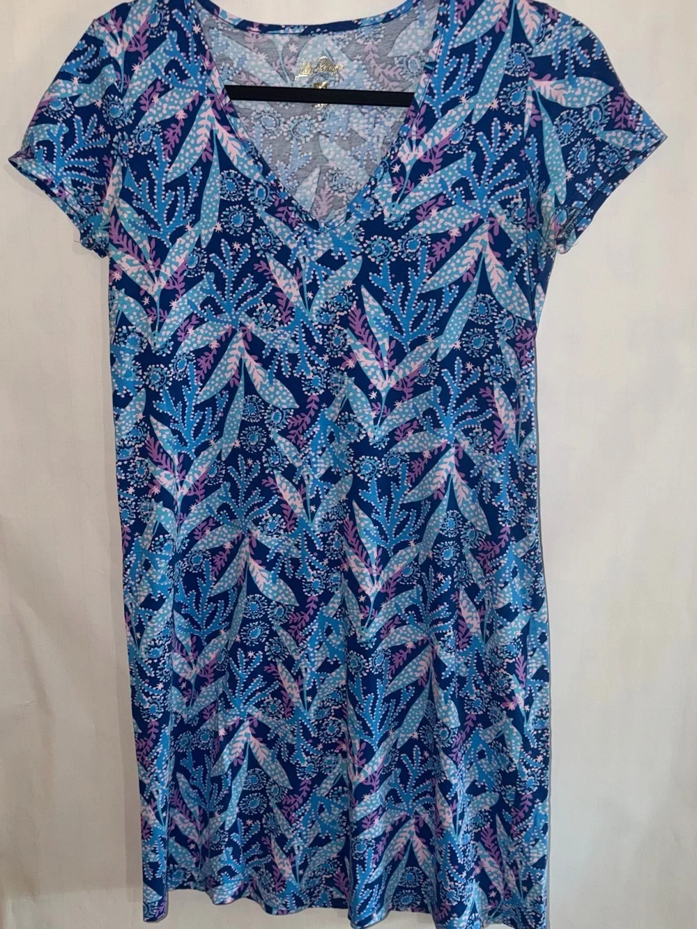 LILLY PULITZER BARTON BLU STAR GAZING SHORT SLEEVE ETTA DRESS size XS